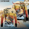 Maxcorners Fishing Sunset Compass Custom Name & Team Name 3D Shirts