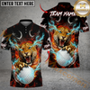Maxcorners Savage Leopard Golf Polo Customized Name, Team Name 3D Shirts (4 Colors)