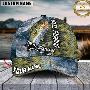 Maxcorners Fishing Skin Seawave Customized Name 3D Cap