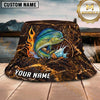 Maxcorners Fishing Lava Fire Personalized Name 3D Bucket Hat (12 Fish Species)