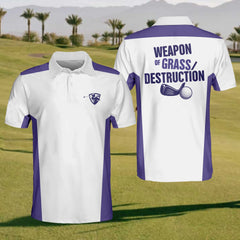 Maxcorners Weapon Of Grass Destruction Mens Golf Polo Shirt, Mens Golf Gift, Mens Golf Shirt
