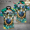 Maxcorners Street Graffiti Bowling Polo Custom Name Team Strike Shirt