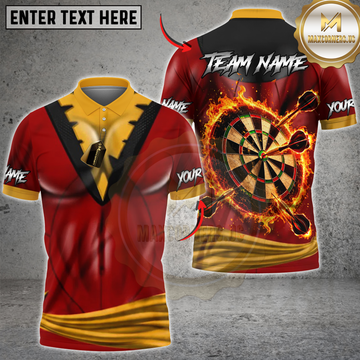 Maxcorners Darts Inferno Bullseye Champion Personalized Name 3D Unisex Shirt