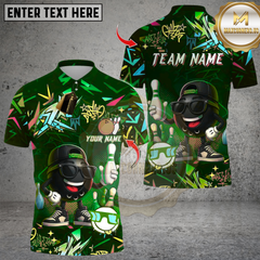 Maxcorners Bowling Graffiti Cool Style Multioptions Personalized Name, Team Name Unisex 3D Shirts