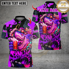 Maxcorners Bowling Beer Shark Multicolor Customized Name, Team Name 3D Shirts