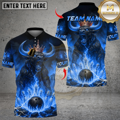 Maxcorners Bowling Flame King Bull Multicolor Customized Name Team Name 3D Shirts  6