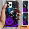 Maxcorners American Eagle Patriotic Dartboard Purple Flame Personalized Name 3D Phone Case