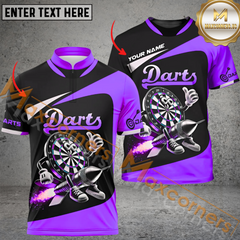 Maxcorners Funny Digital Darts Jersey Multicolor Option Customized Name, Team Name 3D Polo Shirt