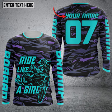 Maxcorners Rider's Edge Leather Personalized Name 3D Shirt