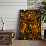 Maxcorners Deer Christmas Glow 3D Wrapped Canvas