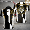 Maxcorners Elite Black & White Darts Customized Name, Team Name 3D Shirt