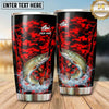 Maxcorners Fishing Tumbler Red Black Camouflage Splash Design Personalized Name Tumbler (13 Species)