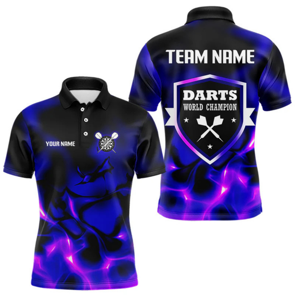 Maxcorners Darts World Champion Custom Blue-Purple Dart Shirt For Men, Dart Team Jerseys  LM154