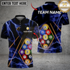 Maxcorners Billiards Ball 9 Black Thunder Lightning Customized Name, Team Name 3D Shirt (6 Colors)