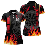 Maxcorners Red Black Dragon Dartboards Custom Flame Dart Shirts For Men, Dart Team Jerseys LM064
