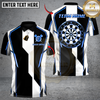 Maxcorners Elite Black & White Darts Customized Name, Team Name 3D Shirt