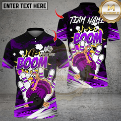 Maxcorners Bowling Turkey Cartoon Bowling Boom Multicolor Customized Name Team Name 3D Shirts