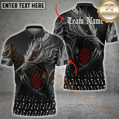 Maxcorners Wolf Darts Warrior Multicolor Personalized 3D Shirt, Dark Beast with Target Eye Shirts
