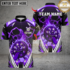 Maxcorners Darts Cartoon Crazy Flame Dartboard Multicolor Customized Name, Team Name 3D Shirts