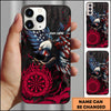 Maxcorners American Eagle Patriotic Dartboard Purple Flame Personalized Name 3D Phone Case