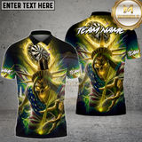 Maxcorners Dart Shirt Glowing Statue Of Liberty Skull Design Multioptions Personalized Name, Team Name Unisex 3D Shirt (4 Colors)