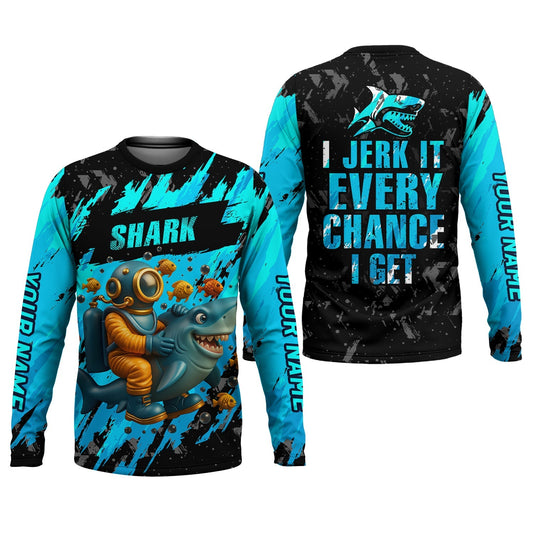 Maxcorners Shark Fishing UPF Shirts, Shark T-shirt, Long Sleeve Fishing Shirts, Funny Fishing Shirt, Gift For Fisherman