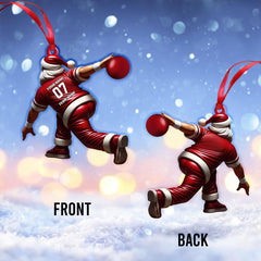 Maxcorners Custom Name Bowling Santa Ornament, Bowling Lover Christmas Gifts 2D Flat LM2211