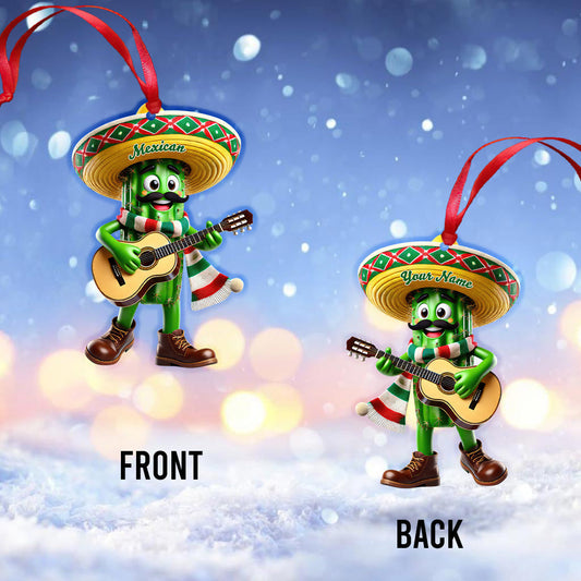 Maxcorners Custom Name Mexican Ornament, Mexico Ornament, Christmas Gift for Mexico Lover 2D Flat LM2111
