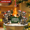 Maxcorners Personalized Dumpster Fire Response Team Christmas Ornament, Custom Name Raccoon Office Crew Gift, Funny Workplace Dumpster Fire Holiday Decor MT2411