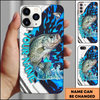 Maxcorners Fishing White Scale Water Splash Multicolor Options Personalized Name Phone Case (12 Fish Species)