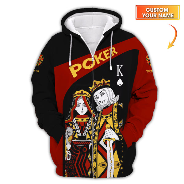 Custom Name King Of Spades Shirt, Poker Polos For Men, Funny Poker Shirts, Gifts For Poker Lovers