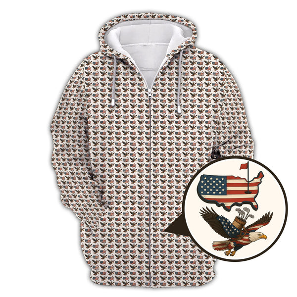 Maxcorners American golf shirt, USA Golf Shirts For Golfer, Pattern Golf Shirt, Men Golf Gift