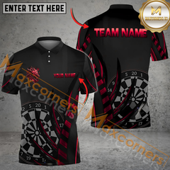Maxcorners Darts Dragon Spike Bone Mutilcolor Options Personalized Name, Team Name 3D Polo Shirt