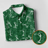Maxcorners Stick Figure Golf Pose Shamrock Golf Shirt, St Patrick's Day Ladies Golf Polos, Golf Shirt For Women