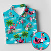 Maxcorners Funny Weightlifting Flamingo Tropical Hawaiian Golf Shirt, Golf Polo For Women, Printed Golf Shirt LM1507