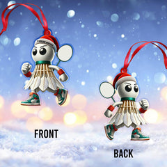 Maxcorners Custom Name Badminton Ornament, Badminton Lover Christmas Gift 2D Flat LM2211