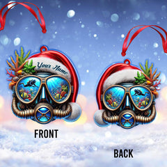 Maxcorners Custom Name Diving Ornament, Christmas Gift for Diving Lover 2D Flat LM2111