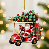 Maxcorners Santa Claus Golf Cart Xmas Decorations, Golf Christmas Ornament, Golf Gift Idea, Christmas Golf Gift
