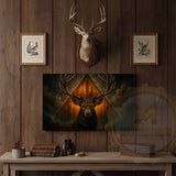 Maxcorners Deer with Forest Triangle Background Wrapped Canvas