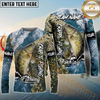 Maxcorners Fishing Skin Seawave Personalized Name, Team Name 3D Long Sleeve Shirt