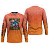 Maxcorners Weekend Hooker Orange Fishing Shirt, Fishing UPF Shirts, Hooded Sun Shirt, Gift For Fisherman