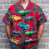 Custom Classic Car Photo Hawaiian Shirt, Purple Parrot Seamless Pattern, Gift For Car Lovers