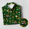 Maxcorners St Patrick's Day Leprechaun Golf Pose Irish Flags Shamrock Golf Shirt, Women's Golf Shirts, Ladies Golf Polos