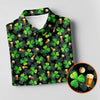 Maxcorners St Patrick's Day Beer Golf Ball Pattern Shamrock Golf Shirt, Women's Golf Tops, Ladies Golf Polos