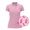 Maxcorners Funny Pattern Golf Shirt, Pink Golf Shirt For Women, Breast Cancer Golf Shirt For Golfer