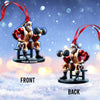 Maxcorners Custom Name Santa Gym Ornament, Gymnastics Christmas Gift 2D Flat LM2211