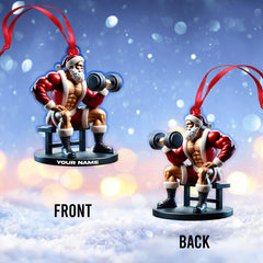 Maxcorners Custom Name Santa Gym Ornament, Gymnastics Christmas Gift 2D Flat LM2211