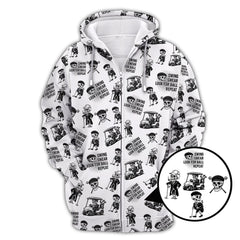 Maxcorners Funny Skull Golf Shirt For Men, Skeleton Golf Pattern Polos, Crazy Golf Shirts For Golfers