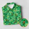 Maxcorners Shamrock St Patrick's Day Light Green Golf Shirt, Polo Shirts For Men, Golf Shirts For Men, Golfing Apparel