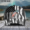Maxcorners Fishing Black American Flag Sport Personalized 3D Cap (11 Options)